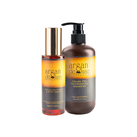 ARGAN OIL HAIR AND BODY SERUM + ARGAN OIL NOURISHING SHAMPOO